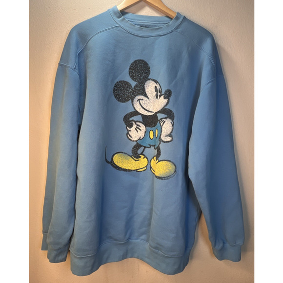 Disney Mickey Mouse Sky Light Blue Sweatshirt small medium Disneyland - Picture 4 of 7